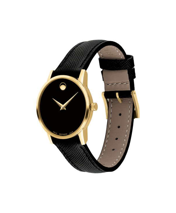 Movado Museum Classic Women's Gold PVD Bracelet Watch With Black Dial