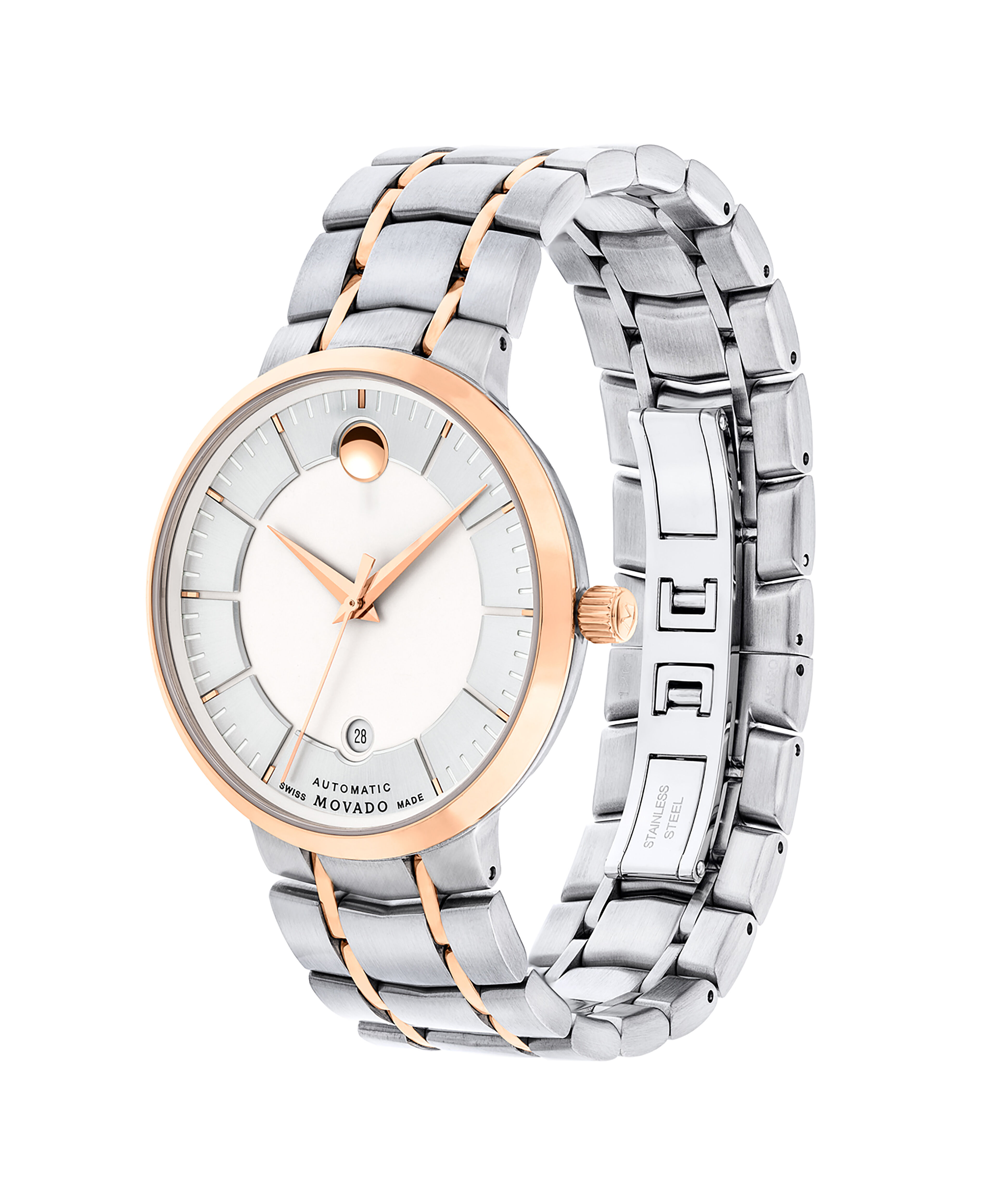 Movado BOLD 3600435 ROSE GOLD SWISS QUARTZ LADIES STEEL 30MM WATCH